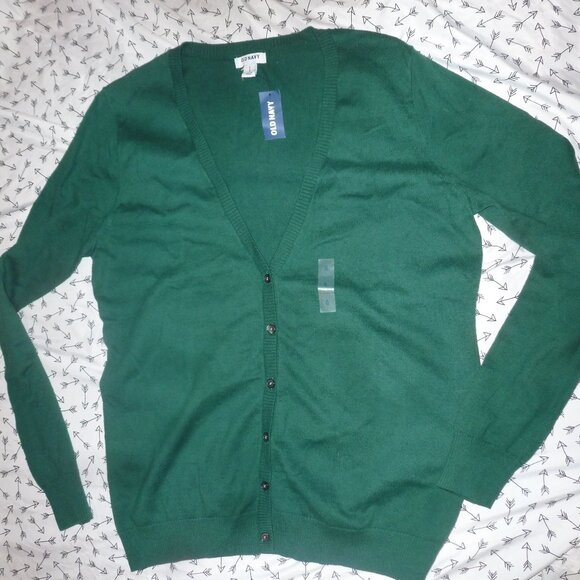 Old Navy Sweaters - COPY - Soft Old Navy Green Cotton V- Neck Cardigan Sweater Women’s Sz L